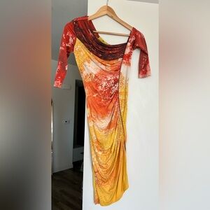 Stunning Midi Spring Dress 3/4 Sleeve by Catherine Malandrino; Size 0